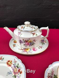 RARE Royal Crown Derby Posies 1st Quality 1932 Tea Set for 1 Small Teapot Trio
