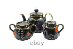 RARE Royal Doulton Four Suites Miniature Teapot, Creamer and Sugar Bowl Set