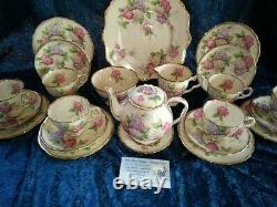 RARE'Royal Stafford''Carousel' Pastel Hydrangea Tea Set 24 Piece & Teapot