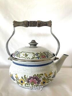 RARE SET Vintage ASTA Enamel Cookware Teapot, Casserole Pot, & Fondue Set