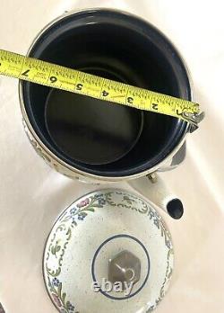 RARE SET Vintage ASTA Enamel Cookware Teapot, Casserole Pot, & Fondue Set