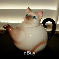RARE Vintage Norcrest Siamese Kitty Cat Teapot or Coffee Pot MINT Condition