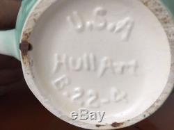 RARE Vintage Original Hull Pottery Bow Knot Teapot, Sugar, Creamer Set