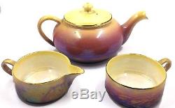 RARE Vintage Royal Winton Lusterware Tea Set Stacking Teapot & 5 Cups & Saucers