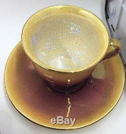 RARE Vintage Royal Winton Lusterware Tea Set Stacking Teapot & 5 Cups & Saucers