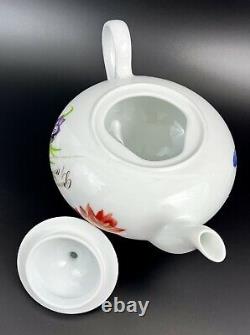 RARE Williams-Sonoma Bernardaud France Jardin Des Fleurs Teapot, Creamer Sugar