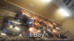 REVERE WARE 20 PC SET USA Copper Btm, Sauce Pans Skillets Lids, steamer, Teapot