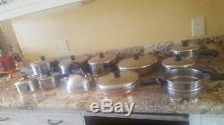 REVERE WARE 20 PC SET USA Copper Btm, Sauce Pans Skillets Lids, steamer, Teapot