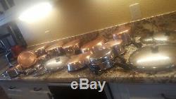 REVERE WARE 20 PC SET USA Copper Btm, Sauce Pans Skillets Lids, steamer, Teapot