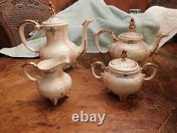 RMLoma Gold Gilt Teapot Set 1950's Vintage Wedding/Tea Time 7 Pc. Set