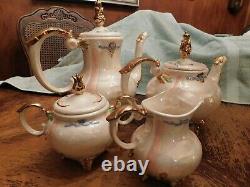 RMLoma Gold Gilt Teapot Set 1950's Vintage Wedding/Tea Time 7 Pc. Set