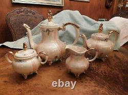 RMLoma Gold Gilt Teapot Set 1950's Vintage Wedding/Tea Time 7 Pc. Set