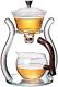 Rora Glass Teapot Set Glass Automatic Lazy Tea Set Magnetic Rotating Kungfu Heat