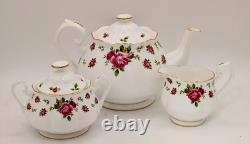 ROYAL ALBERT NEW COUNTRY ROSES TEAPOT CREAM SUGAR IN New Unused Condition