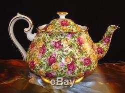 ROYAL ALBERT Old Country Roses Chintz Collection Floral Bone China Teapot & Lid
