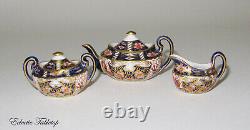 ROYAL CROWN DERBY Miniature IMARI Tea Set Teaset Teapot Sugar Bowl Creamer Mint