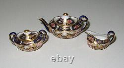 ROYAL CROWN DERBY Miniature IMARI Tea Set Teaset Teapot Sugar Bowl Creamer Mint