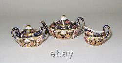 ROYAL CROWN DERBY Miniature IMARI Tea Set Teaset Teapot Sugar Bowl Creamer Mint