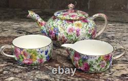 ROYAL WINTON GRIMADES SUMMERTIME England MINI TEAPOT STACKING SET W GOLD TRIM