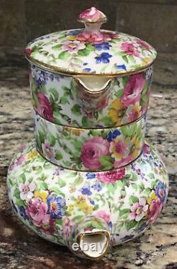 ROYAL WINTON GRIMADES SUMMERTIME England MINI TEAPOT STACKING SET W GOLD TRIM