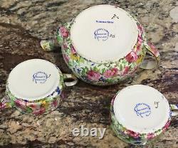 ROYAL WINTON GRIMADES SUMMERTIME England MINI TEAPOT STACKING SET W GOLD TRIM