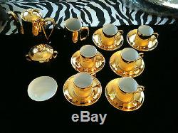 Royal Worcester Gold Lustre Demitasse Coffee/tea Set Vintage