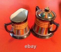 RS 1000 Faces Tea Set Teapot Sugar Creamer- Shimizu Rokunosuko Japan