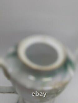 RS PRUSSIA Iridescent 7pc Set Teapot Sugar Creamer Cup Saucer Lily of the Valley