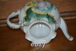 RS Prussia Teapot Set Creamer & Sugar Teal with HP Violets Unmarked