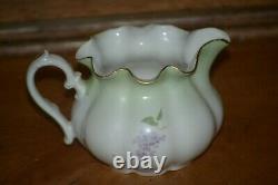 RS Prussia Teapot Set Creamer & Sugar Teal with HP Violets Unmarked