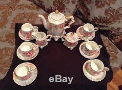 R S Germany 15 Piece Tea Set Powder Blue with Gold Accent