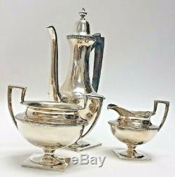 R Wallace & Sons Sterling Teapot Creamer And Sugar Set 21 ozt