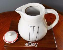 Rae Dunn Boutique Teapot Spread Cream & Sugar TEA POT Butter red RARE FULL SET