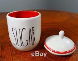Rae Dunn Boutique Teapot Spread Cream & Sugar TEA POT Butter red RARE FULL SET
