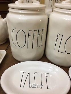 Rae Dunn Canister Set/lot 21 Pieces (COFFEE, FLOUR, COOKIES, TEAPOT, Etc.) NEW