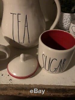 Rae Dunn Red Line Boutique Teapot Set