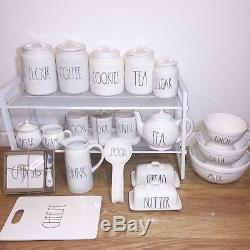 Rae Dunn Starter Set Bundle! Cookies Coffee Tea Sugar Flour Teapot Mixing Bowls