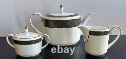 Ralph Lauren HIGHLAND POLO Wedgwood TEA SET TEA POT, CREAMER, SUGAR BOWL Tartan