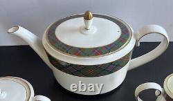 Ralph Lauren HIGHLAND POLO Wedgwood TEA SET TEA POT, CREAMER, SUGAR BOWL Tartan