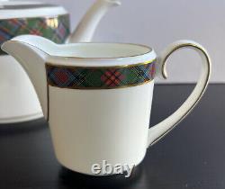 Ralph Lauren HIGHLAND POLO Wedgwood TEA SET TEA POT, CREAMER, SUGAR BOWL Tartan