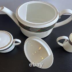 Ralph Lauren HIGHLAND POLO Wedgwood TEA SET TEA POT, CREAMER, SUGAR BOWL Tartan