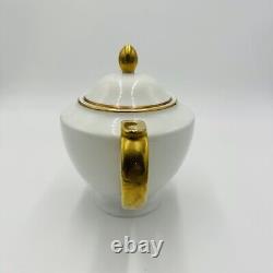 Ralph Lauren Hampton's Tea White Porcelain Teapot Gold Trim Large