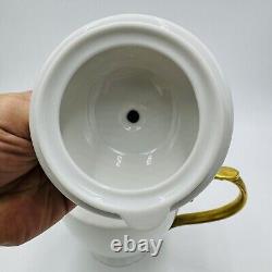 Ralph Lauren Hampton's Tea White Porcelain Teapot Gold Trim Large