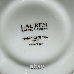 Ralph Lauren Hampton's Tea White Porcelain Teapot Gold Trim Large