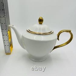 Ralph Lauren Hampton's Tea White Porcelain Teapot Gold Trim Large