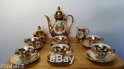 Rare Antique 24 Kt. Gold Over Porcelain STW 17pc Germany Bavaria Coffee/Tea Set