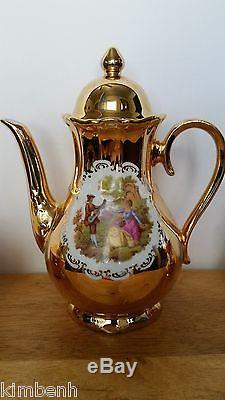 Rare Antique 24 Kt. Gold Over Porcelain STW 17pc Germany Bavaria Coffee/Tea Set