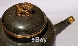 Rare Antique Chinese 18th C ZiSha Pottery Teapot Marked QianLong PT142