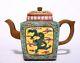 Rare Antique Chinese Enamel Painting Zisha Pottery Teapot Marked Kangxi Pt138