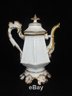 Rare Antique Early Haviland China Tea Set Gilt Old Paris Teapot Cream Sugar Bowl